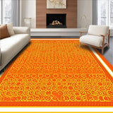 Ultra Soft Area Rug, Non Slip, Stain Resistant, Washable Area Rugs for Living Room, Bedroom, Engaging Round Alphabetical Delight(Orange)