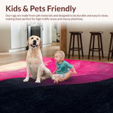 Ultra Soft Area Rug, Non Slip, Stain Resistant, Washable Area Rugs for Living Room, Bedroom, Gradient Black Pink Abstract Aesthetic(Pink)