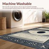 Ultra Soft Area Rug, Non Slip, Stain Resistant, Washable Area Rugs for Living Room, Bedroom, Chic Neutral Tones with Tassels(White)