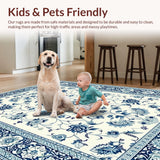 Elegant Ivory Blue Botanical Motif(Beige)