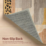 Ultra Soft Area Rug, Non Slip, Stain Resistant, Washable Area Rugs for Living Room, Bedroom, Chic Earthy Toned Leopard Motif(Beige)