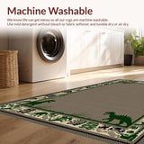 Ultra Soft Area Rug, Non Slip, Stain Resistant, Washable Area Rugs for Living Room, Bedroom, Lively Nature-Inspired Dinosaur Pattern(Gray)