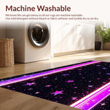 Ultra Soft Area Rug, Non Slip, Stain Resistant, Washable Area Rugs for Living Room, Bedroom, Playful Iridescent Star Motif(Black)
