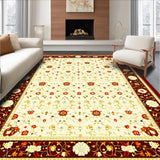 Ultra Soft Area Rug, Non Slip, Stain Resistant, Washable Area Rugs for Living Room, Bedroom, Symmetrical Floral(Beige)