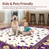 Ultra Soft Area Rug, Non Slip, Stain Resistant, Washable Area Rugs for Living Room, Bedroom, Fluffy Rectangle Abstract Floral Motifs(Purple)