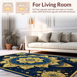 Vibrant Earth Tones Floral Motif(Blue)