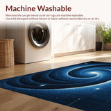 Ultra Soft Area Rug, Non Slip, Stain Resistant, Washable Area Rugs for Living Room, Bedroom, Celestial Swirl with Constellation Accents and Whimsical Star Motifs(Blue)