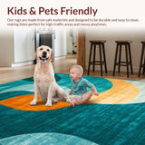 Ultra Soft Area Rug, Non Slip, Stain Resistant, Washable Area Rugs for Living Room, Bedroom, Chic Vibrant Color Block Arrangement(Blue)