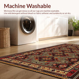 Ultra Soft Area Rug, Non Slip, Stain Resistant, Washable Area Rugs for Living Room, Bedroom, Stylish Cozy Multi-Hued Arrangement(Red)