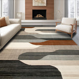 Ultra Soft Area Rug, Non Slip, Stain Resistant, Washable Area Rugs for Living Room, Bedroom, Contemporary Soft Neutral Geometry(Gray)