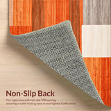 Ultra Soft Area Rug, Non Slip, Stain Resistant, Washable Area Rugs for Living Room, Bedroom, Bold Textured Geometric Arrangement(Orange)