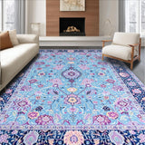Ultra Soft Area Rug, Non Slip, Stain Resistant, Washable Area Rugs for Living Room, Bedroom, Whimsical Fluffy Abstract Aesthetic(Blue)