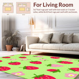 Ultra Soft Area Rug, Non Slip, Stain Resistant, Washable Area Rugs for Living Room, Bedroom, Chic Contemporary Floral Accents(Red)