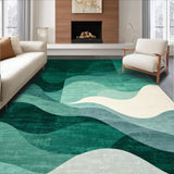 Ultra Soft Area Rug, Non Slip, Stain Resistant, Washable Area Rugs for Living Room, Bedroom, Chic Vintage Inspired Overlay Design(Green)