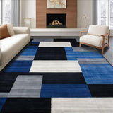 Ultra Soft Area Rug, Non Slip, Stain Resistant, Washable Area Rugs for Living Room, Bedroom, Rustic Textured Color Fusion(Blue)