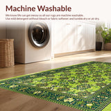 Ultra Soft Area Rug, Non Slip, Stain Resistant, Washable Area Rugs for Living Room, Bedroom, Distressed Vintage Living Room Non-Shedding Rug(Green)