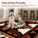 Ultra Soft Area Rug, Non Slip, Stain Resistant, Washable Area Rugs for Living Room, Bedroom, Western Non-Slip Standing Mat for Rustic Decor(Brown)