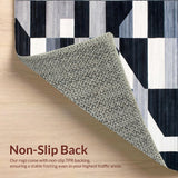 Ultra Soft Area Rug, Non Slip, Stain Resistant, Washable Area Rugs for Living Room, Bedroom, Stylish Minimalist Tiled Arrangement(Gray)