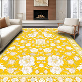 Ultra Soft Area Rug, Non Slip, Stain Resistant, Washable Area Rugs for Living Room, Bedroom, Sunny Textured Coastal Vibe(Yellow)