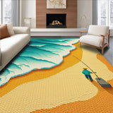 Ultra Soft Area Rug, Non Slip, Stain Resistant, Washable Area Rugs for Living Room, Bedroom, Funny Coir Door Mat for Beach House Decor(Blue)