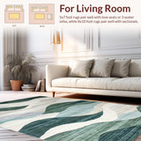 Ultra Soft Area Rug, Non Slip, Stain Resistant, Washable Area Rugs for Living Room, Bedroom, Rustic Distressed Geometric Style(Green)