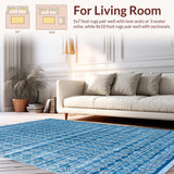 Ultra Soft Area Rug, Non Slip, Stain Resistant, Washable Area Rugs for Living Room, Bedroom, Whimsical Bow Area Rug(Blue)