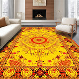 Ultra Soft Area Rug, Non Slip, Stain Resistant, Washable Area Rugs for Living Room, Bedroom, Lively Ecliptic Color Fusion(Gold)