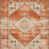 Ultra Soft Area Rug, Non Slip, Stain Resistant, Washable Area Rugs for Living Room, Bedroom, Minimalist Ethnic Diamond Pattern(Orange)