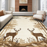 Ultra Soft Area Rug, Non Slip, Stain Resistant, Washable Area Rugs for Living Room, Bedroom, Chic Minimalist Animal Silhouette(Beige)