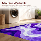 Ultra Soft Area Rug, Non Slip, Stain Resistant, Washable Area Rugs for Living Room, Bedroom, Stylish Funky Gradient Style(Purple)