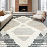 Ultra Soft Area Rug, Non Slip, Stain Resistant, Washable Area Rugs for Living Room, Bedroom, Sophisticated Vintage Tiled Motif(Gray)
