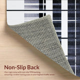Ultra Soft Area Rug, Non Slip, Stain Resistant, Washable Area Rugs for Living Room, Bedroom, Stylish Black and White Geometric Striped Area Rug(Gray)