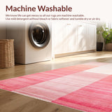 Ultra Soft Area Rug, Non Slip, Stain Resistant, Washable Area Rugs for Living Room, Bedroom, Minimalist Pastel Girls Bedroom Carpet(Pink)