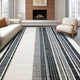 Ultra Soft Area Rug, Non Slip, Stain Resistant, Washable Area Rugs for Living Room, Bedroom, Classic Porch Layering Rug Graphic Stripe Design Entrance Accent Mat(Gray)