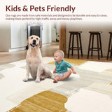 Non Shedding Artistic Beige Cream Abstract(Beige)