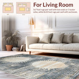 Ultra Soft Area Rug, Non Slip, Stain Resistant, Washable Area Rugs for Living Room, Bedroom, Rustic Mystic Tidal Patterns(Blue)