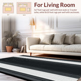 Ultra Soft Area Rug, Non Slip, Stain Resistant, Washable Area Rugs for Living Room, Bedroom, Sophisticated Neutral Diamond Layout(Black)