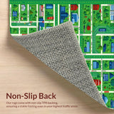 Ultra Soft Area Rug, Non Slip, Stain Resistant, Washable Area Rugs for Living Room, Bedroom, Playful Urban Track Layout Rug(Blue)