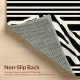 Ultra Soft Area Rug, Non Slip, Stain Resistant, Washable Area Rugs for Living Room, Bedroom, Contemporary Zebra Print Elegance(Black)