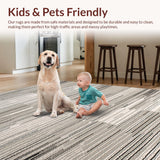 Ultra Soft Area Rug, Non Slip, Stain Resistant, Washable Area Rugs for Living Room, Bedroom, Vibrant Earthy Hues Motif(Gray)