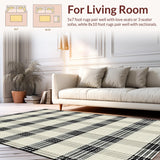 Ultra Soft Area Rug, Non Slip, Stain Resistant, Washable Area Rugs for Living Room, Bedroom, Stylish Modern Abstract Composition(Beige)