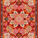 Contemporary Colorful Medallion Design(Red)