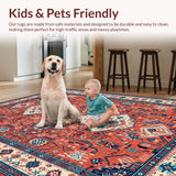 Ultra Soft Area Rug, Non Slip, Stain Resistant, Washable Area Rugs for Living Room, Bedroom, Chic Trellis Pattern with Depth(Orange)