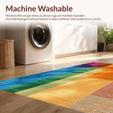 Ultra Soft Area Rug, Non Slip, Stain Resistant, Washable Area Rugs for Living Room, Bedroom, Modern Farmhouse Burnt Orange Living Room Carpet(Blue)