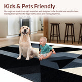 Ultra Soft Area Rug, Non Slip, Stain Resistant, Washable Area Rugs for Living Room, Bedroom, Shaggy Black Kids Playroom Durable Soft Carpet(Black)