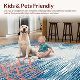 Ultra Soft Area Rug, Non Slip, Stain Resistant, Washable Area Rugs for Living Room, Bedroom, Light Blue Underwater Coral Design(Blue)