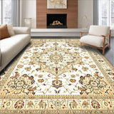 Ultra Soft Area Rug, Non Slip, Stain Resistant, Washable Area Rugs for Living Room, Bedroom, Boho Medallion Area Showcasing Ornate Centerpiece and Muted Earth Palette(Beige)