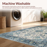 Ultra Soft Area Rug, Non Slip, Stain Resistant, Washable Area Rugs for Living Room, Bedroom, Rustic Natural Floral Elegance(Beige)