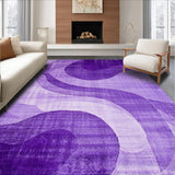 Ultra Soft Area Rug, Non Slip, Stain Resistant, Washable Area Rugs for Living Room, Bedroom, Whimsical Modern Swirl Design(Purple)