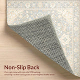 Ultra Soft Area Rug, Non Slip, Stain Resistant, Washable Area Rugs for Living Room, Bedroom, Stylish Area Showcasing Ornate Medallion Designs in Neutral Hues(Gray)